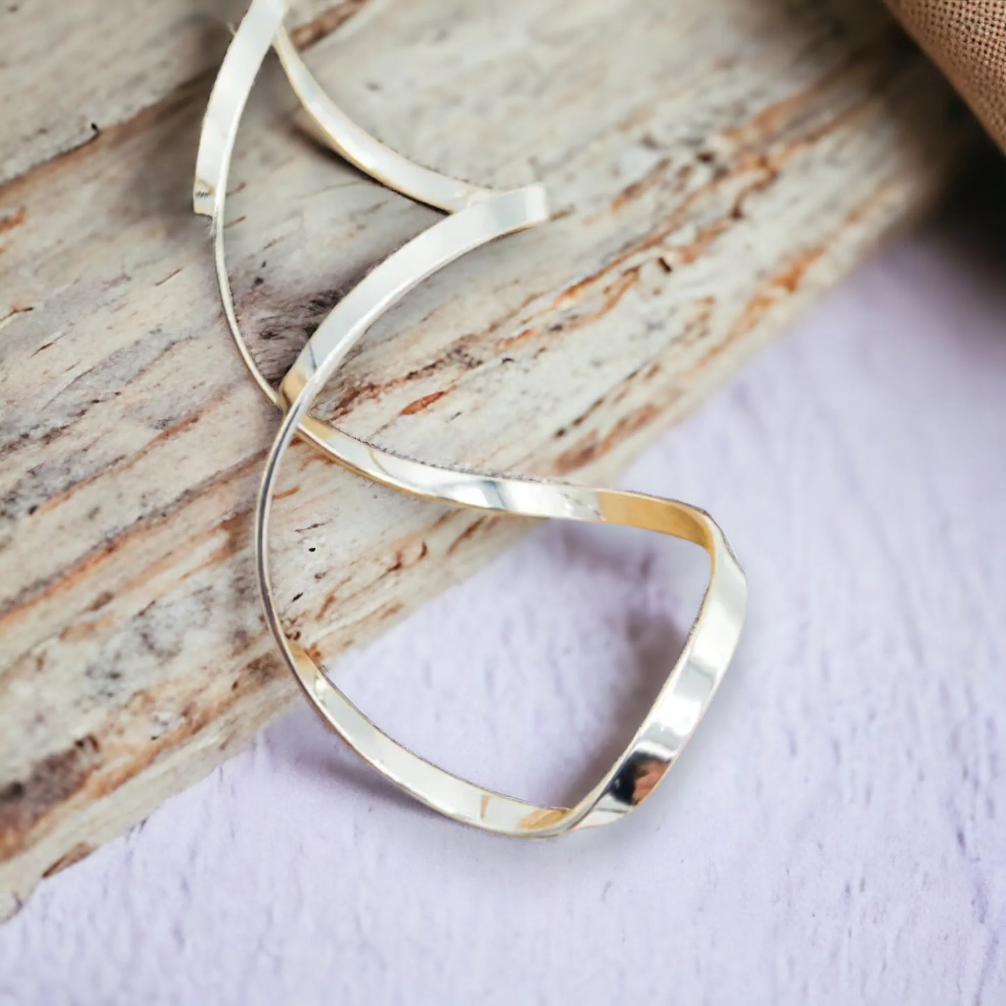 Long Drop Swirl Earrings - Silver