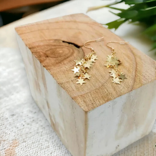 Cascading Stars Earrings - Gold
