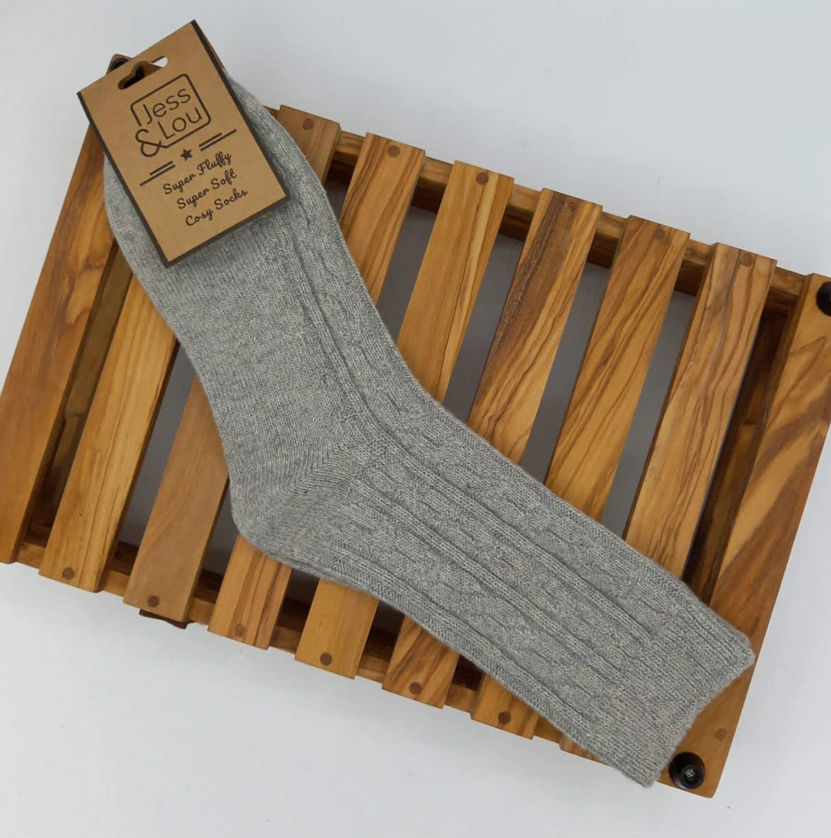 Cable Cosy Socks - Grey