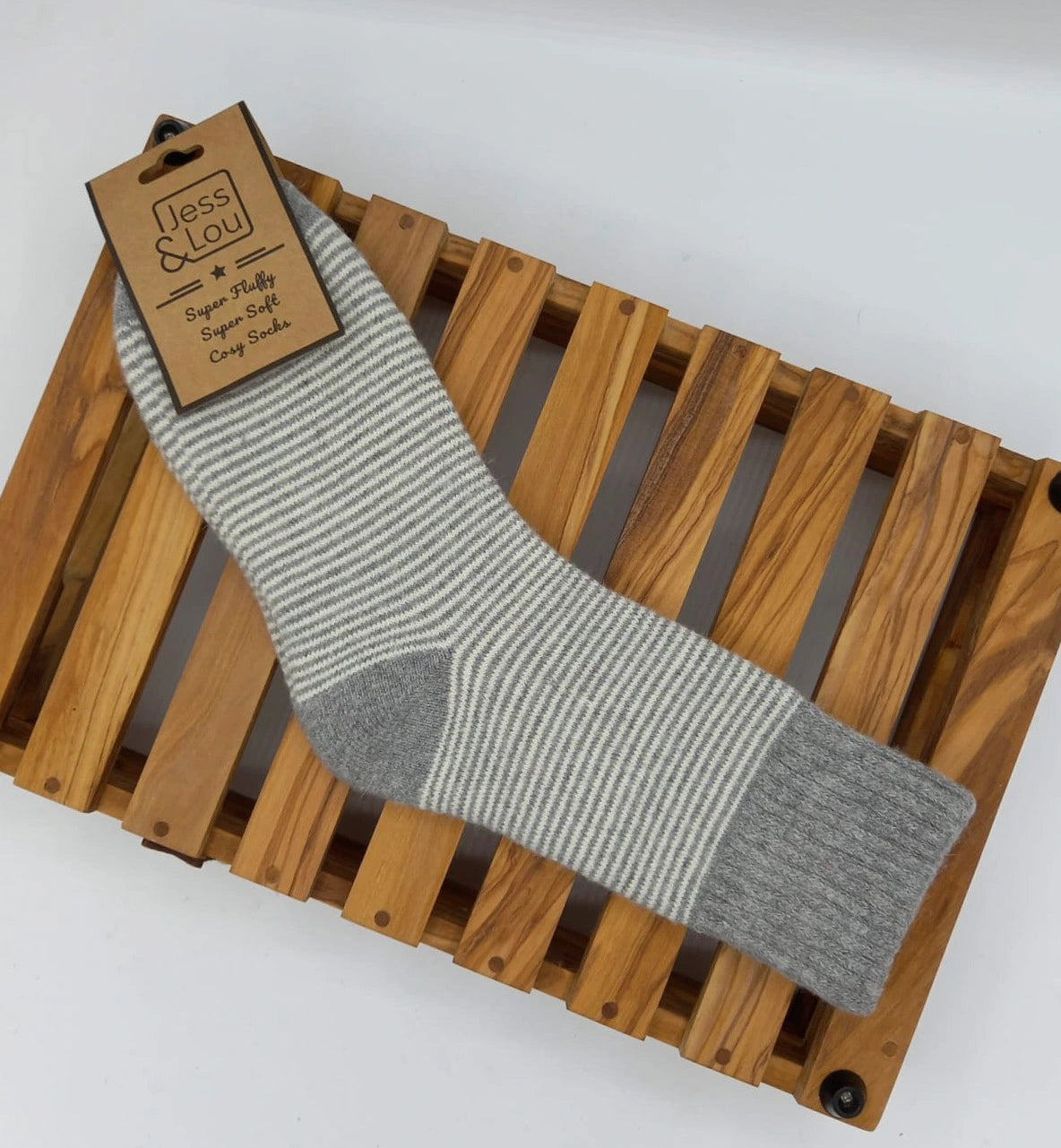 Striped Cosy Socks - Grey