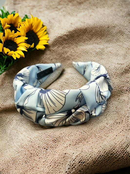 Floral Headband - Blue/White