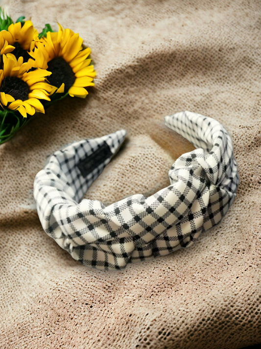 Gingham Headband - Black/White