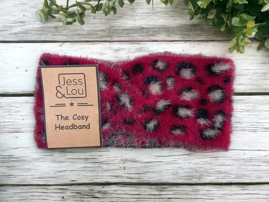 Animal Print Headband - Red