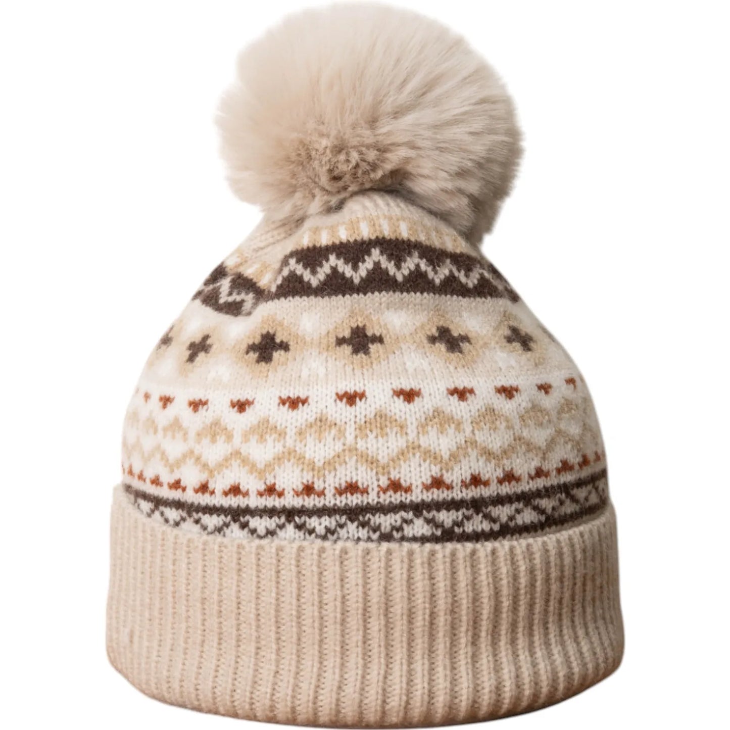 Nordic Bobble Hat - Beige