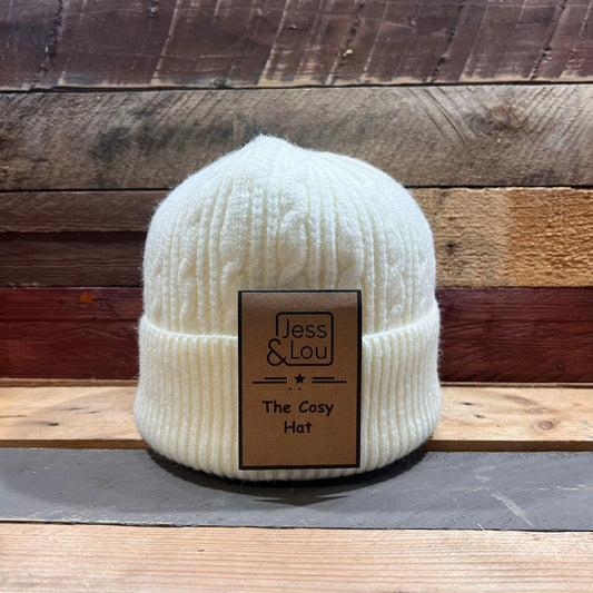 Cable Beanie Hat - Cream