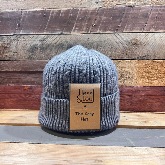 Cable Beanie Hat - Charcoal