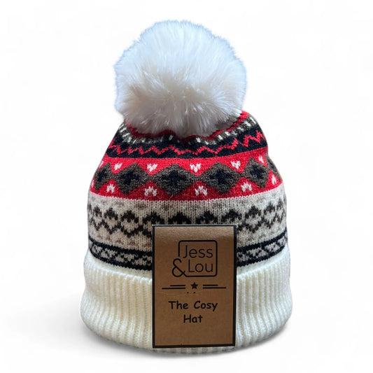 Nordic Bobble Hat - Cream