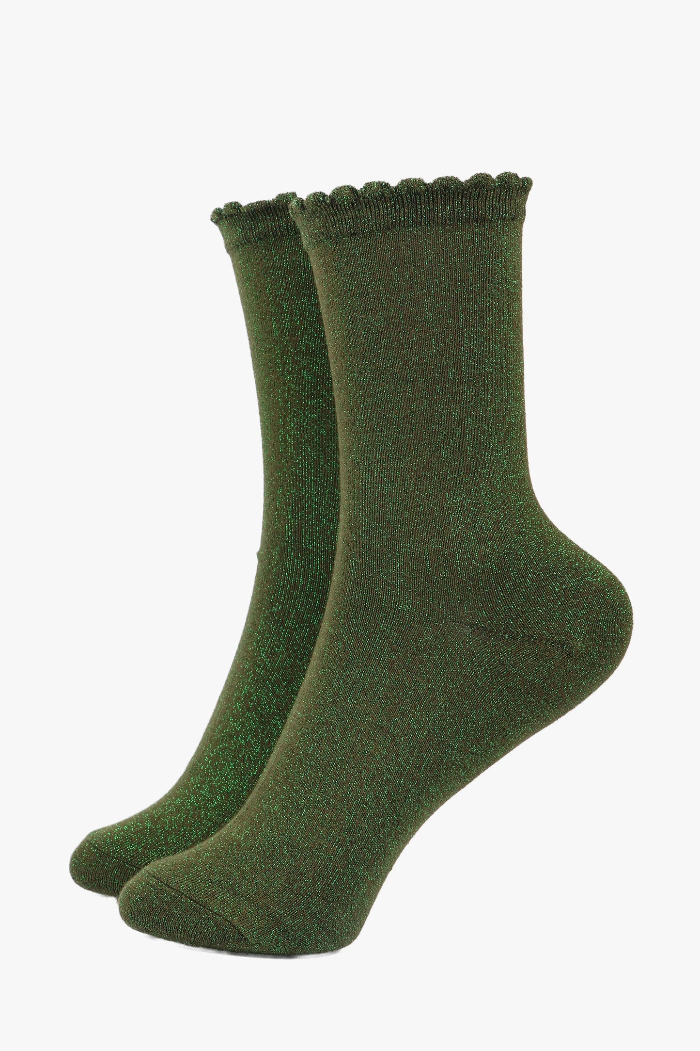 Women's Glitter Socks - Khaki