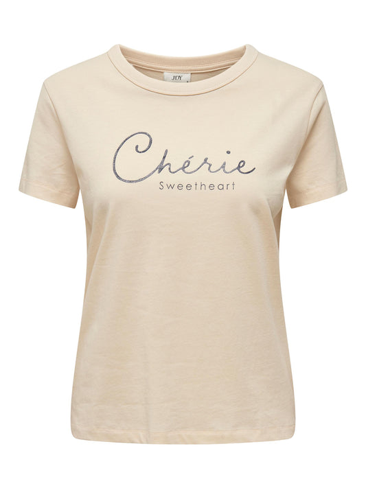 Michigan Glitter Print T-Shirt - Whitecap Grey Cherie