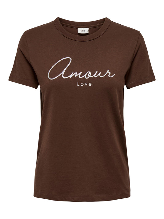 Michigan Glitter Print T-Shirt - Chocolate Fondant Amour