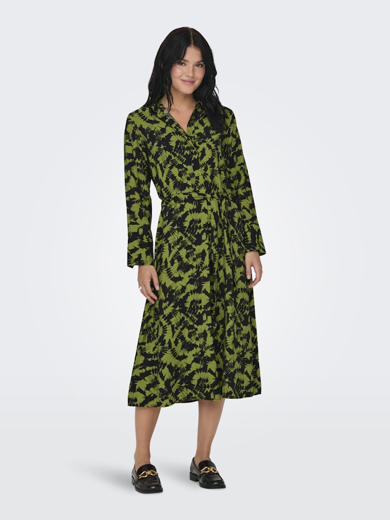 Line Life Midi Shirt Dress - Woodbine