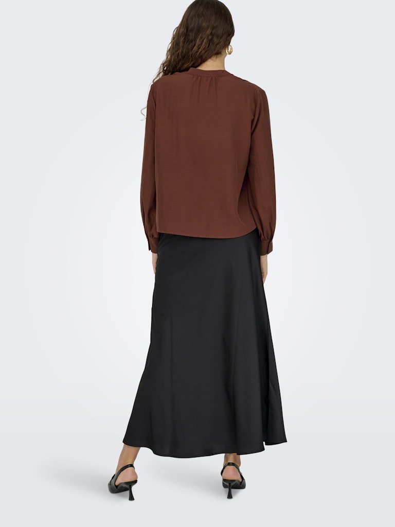 Celeste V-Neck Top - Cherry Mahogany