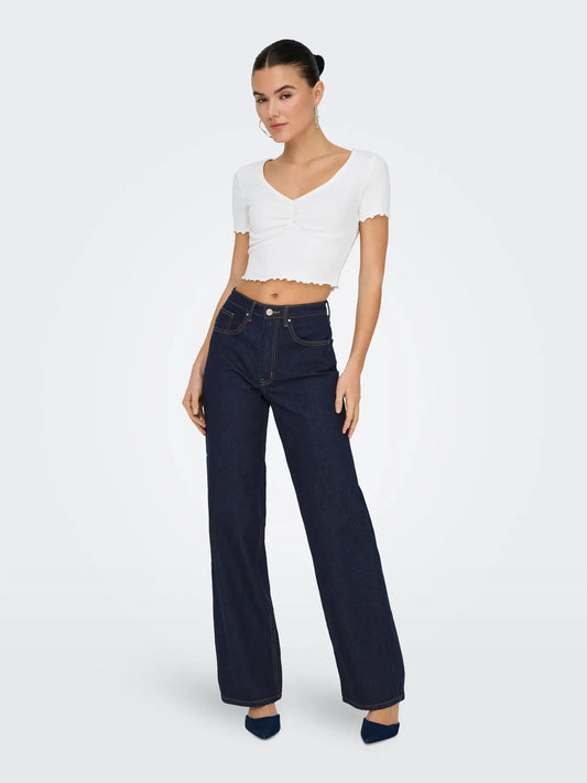 Juicy Wide Leg Jeans - Dark Blue Denim