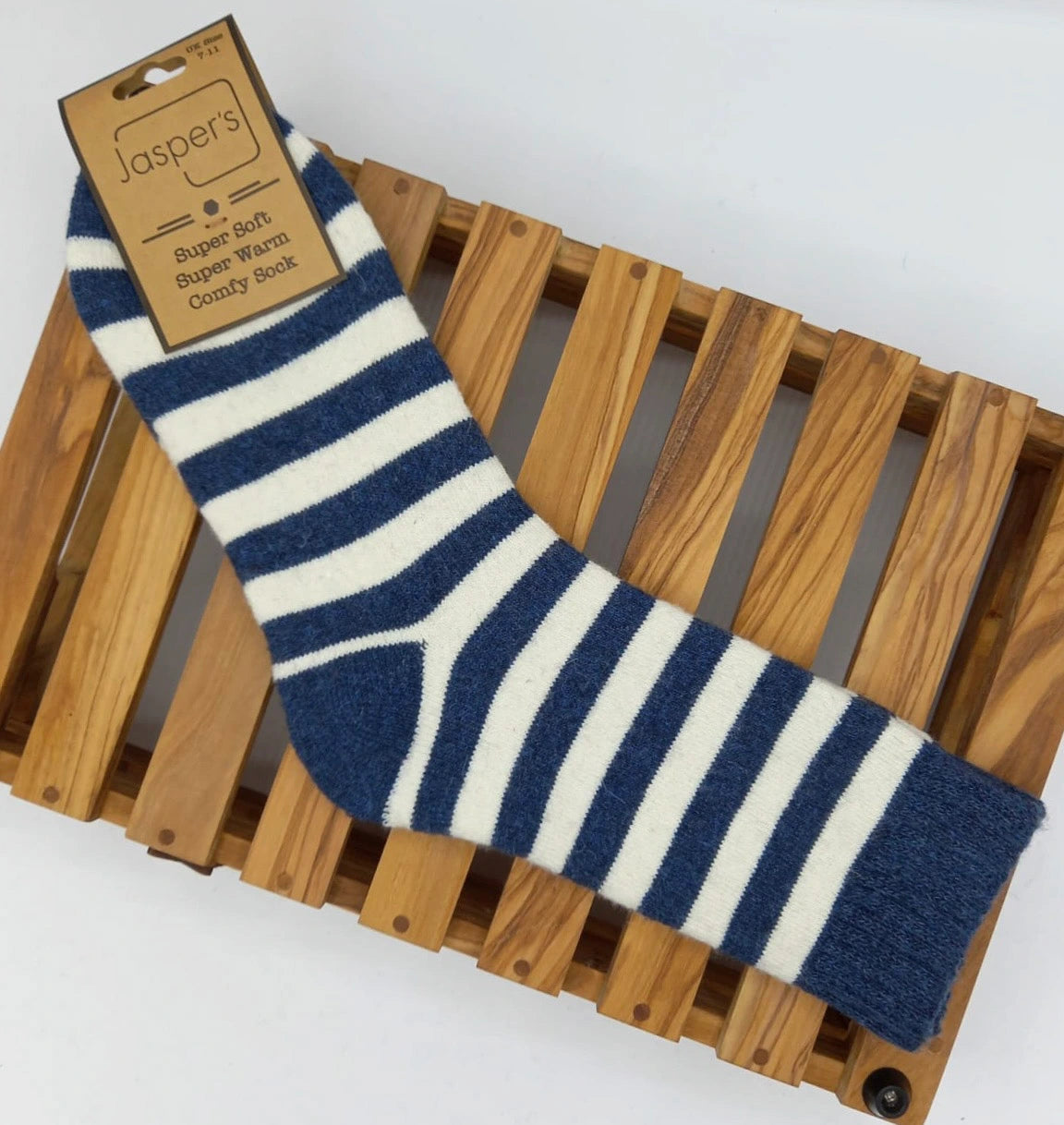 Unisex Striped Cosy Socks - Navy