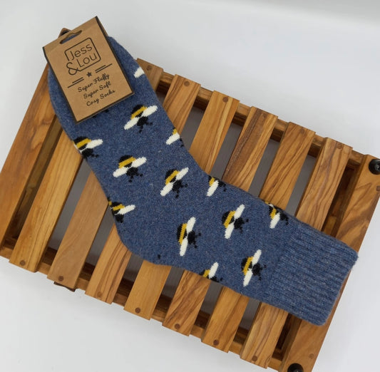 Bee Cosy Socks - Navy