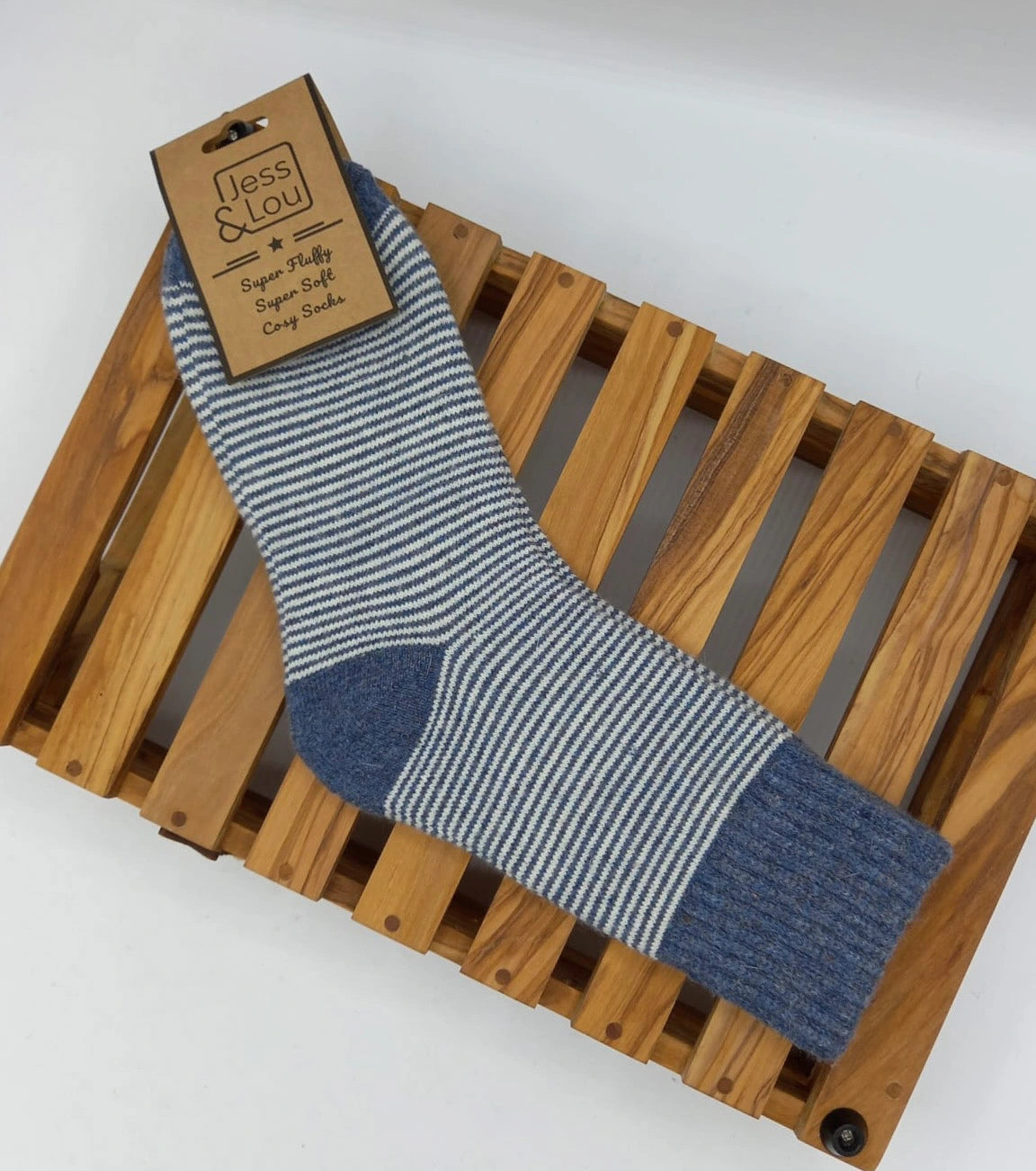Striped Cosy Socks - Navy
