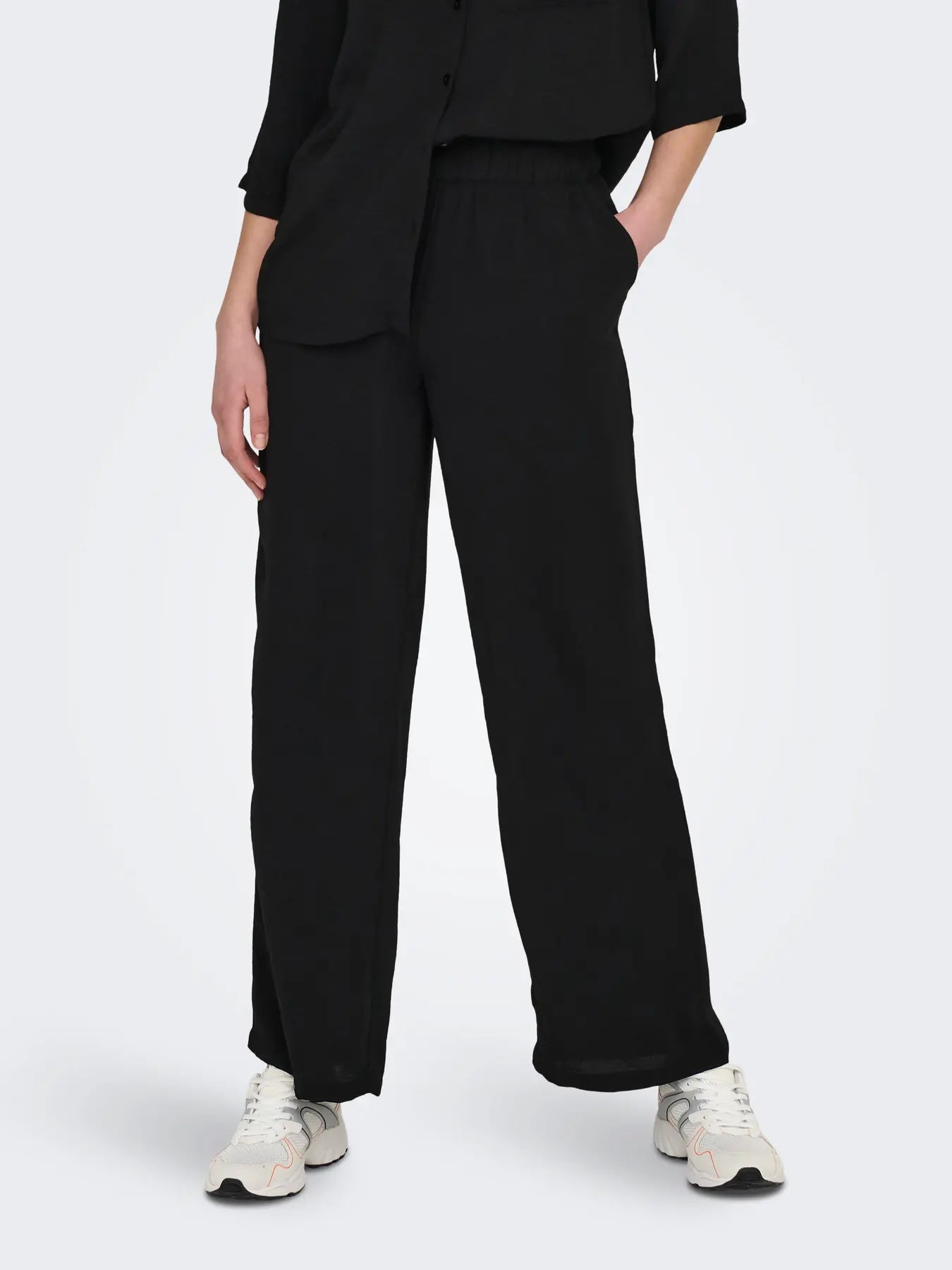Divya Life High Waisted Wide Pants - Black