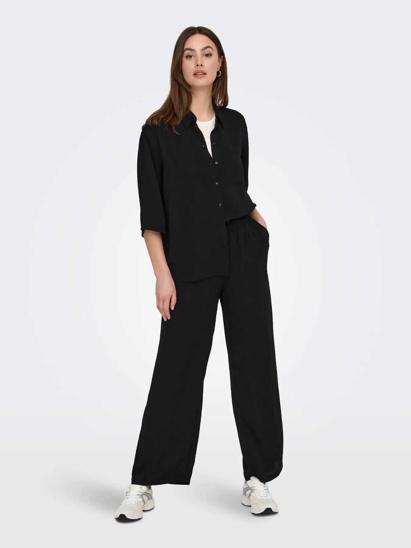 Divya Life High Waisted Wide Pants - Black