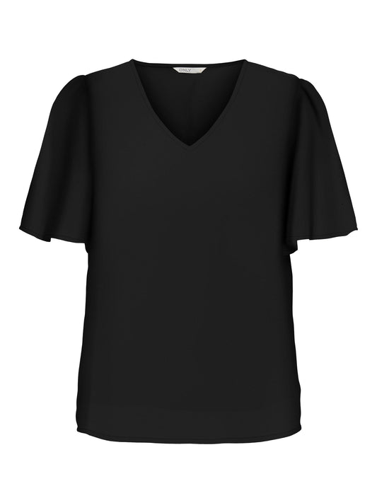 Star Life V-Neck Top - Black