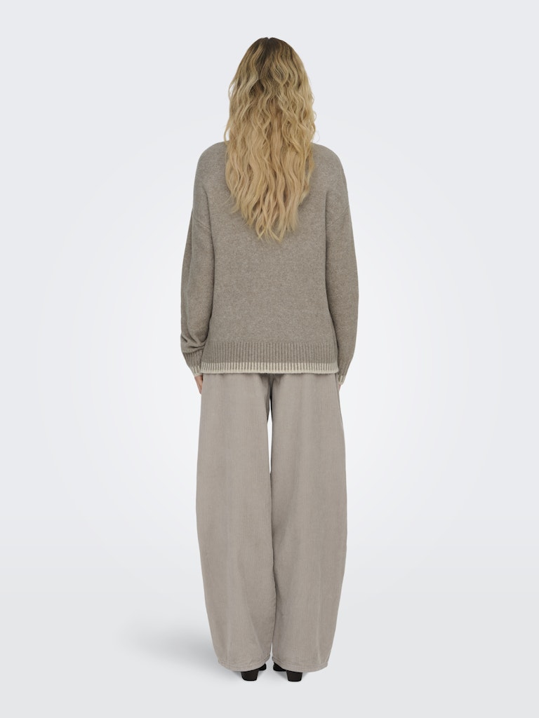 Silma Stitch Mock Neck Knit- Walnut Oatmeal Melange