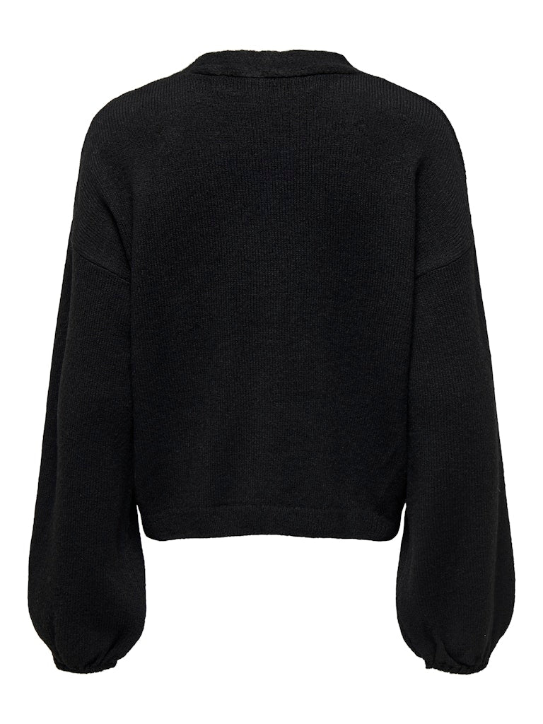 Donna V-Neck Bow Knit - Black