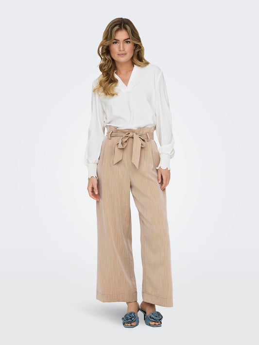 Marsa Paperbag Trousers - Safari Melange