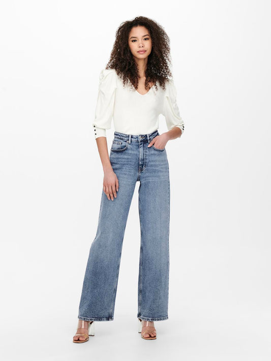 Juicy Wide Leg Jeans - Medium Blue