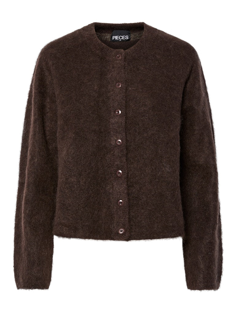 Manika O-Neck Cardigan - Hot Fudge