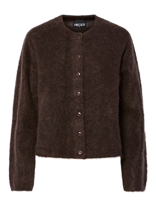 Manika O-Neck Cardigan - Hot Fudge