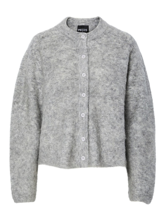 Manika O-Neck Cardigan - Grey Melange