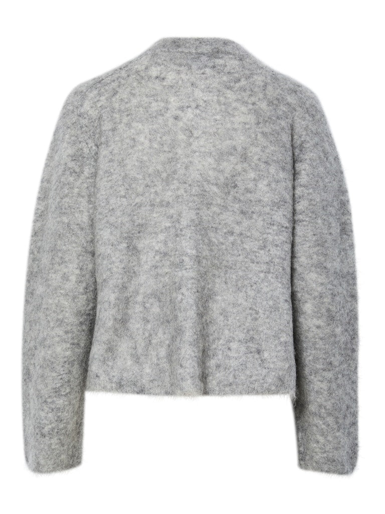 Manika O-Neck Cardigan - Grey Melange