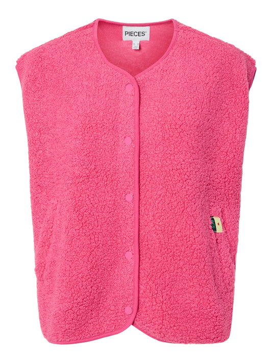 Katty Teddy Vest - Shocking Pink