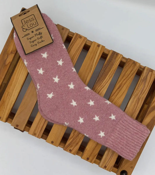 Star Cosy Socks - Pink