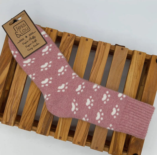 Paw Cosy Socks - Pink