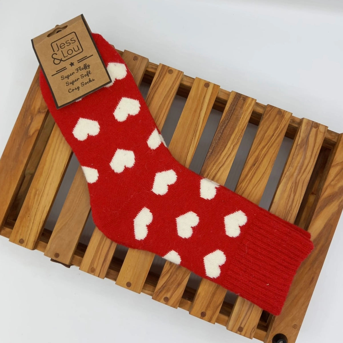 Hearts Cosy Socks - Red