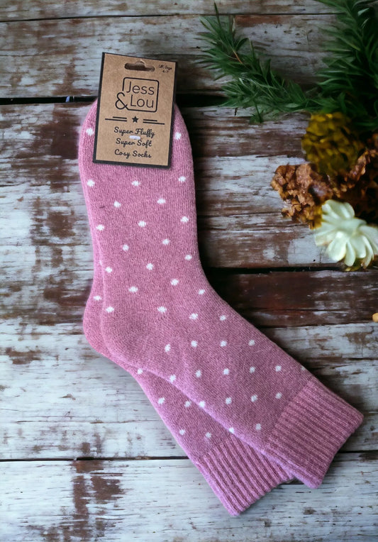 Dots Cosy Socks - Pink