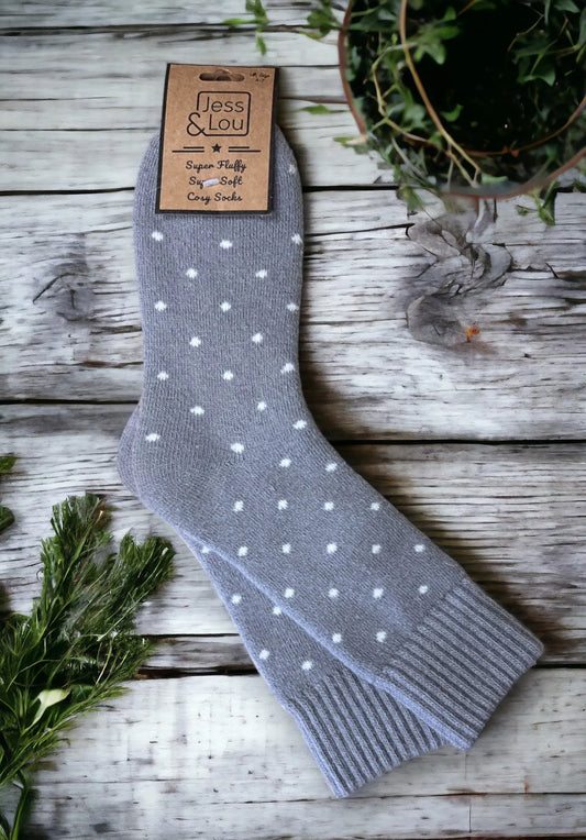 Dots Cosy Socks - Grey