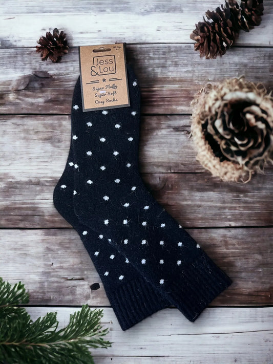 Dots Cosy Socks - Black