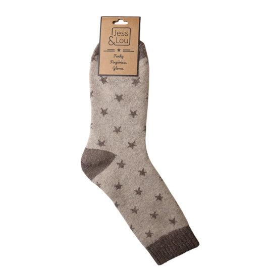 Star Cosy Socks - Cappuccino
