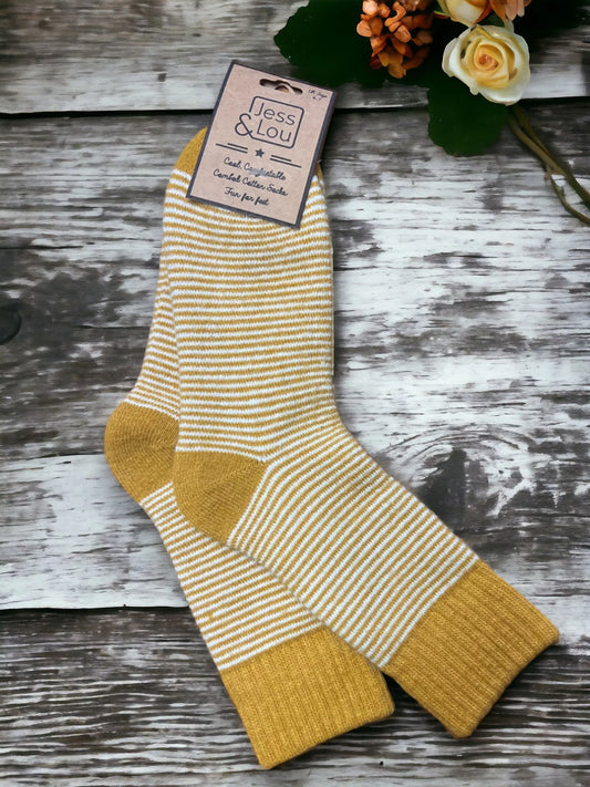 Striped Cosy Socks - Gold