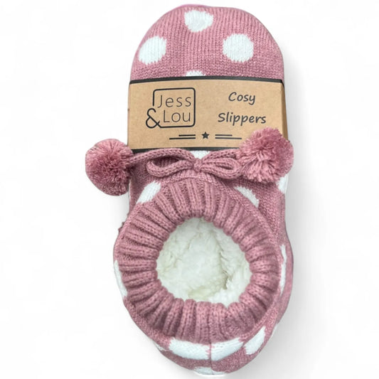 Cosy Short Spot Slipper Socks - Pink