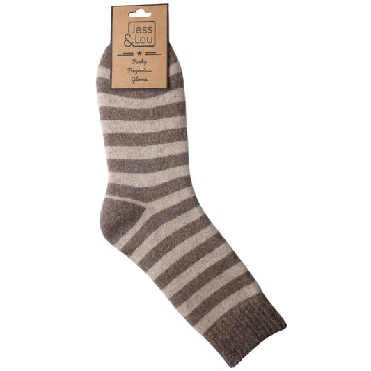 Striped Cosy Socks - Cappuccino