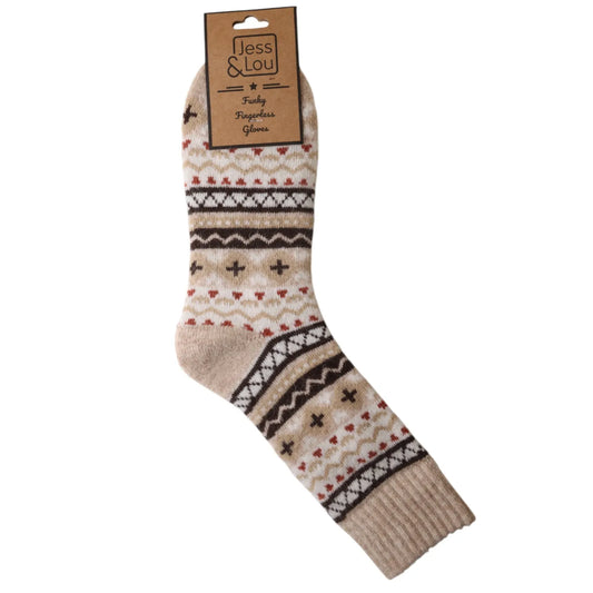 Nordic Cosy Socks - Beige