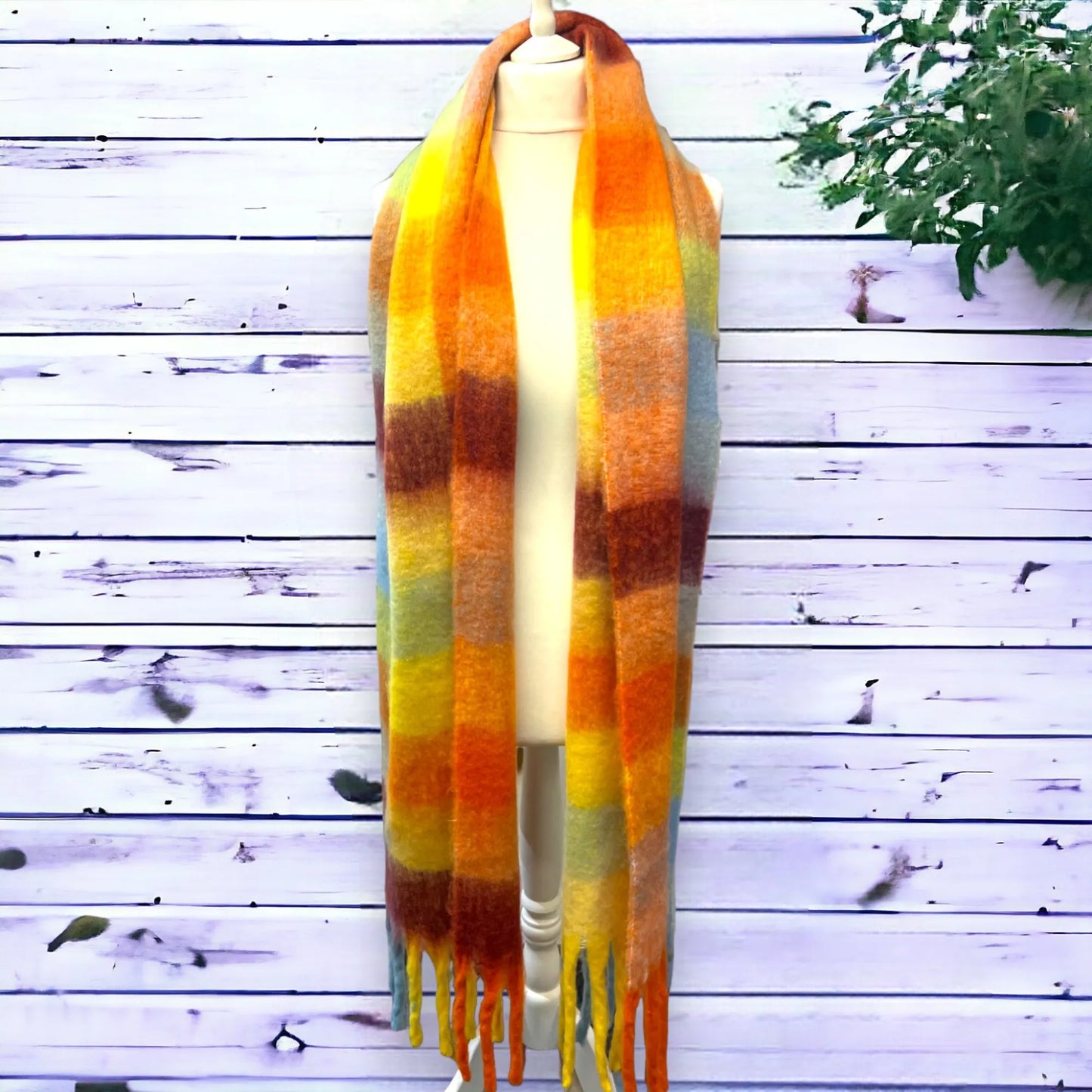 Checked Blanket Scarf
