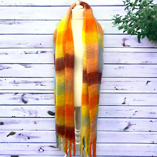 Checked Blanket Scarf