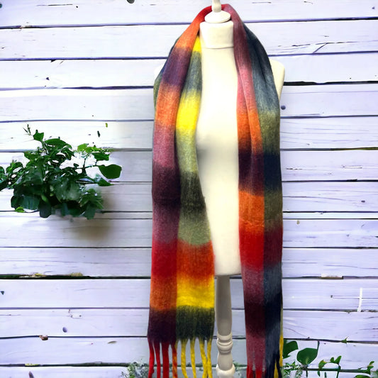 Checked Blanket Scarf