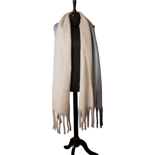 Chunky Scarf - Grey & Blue