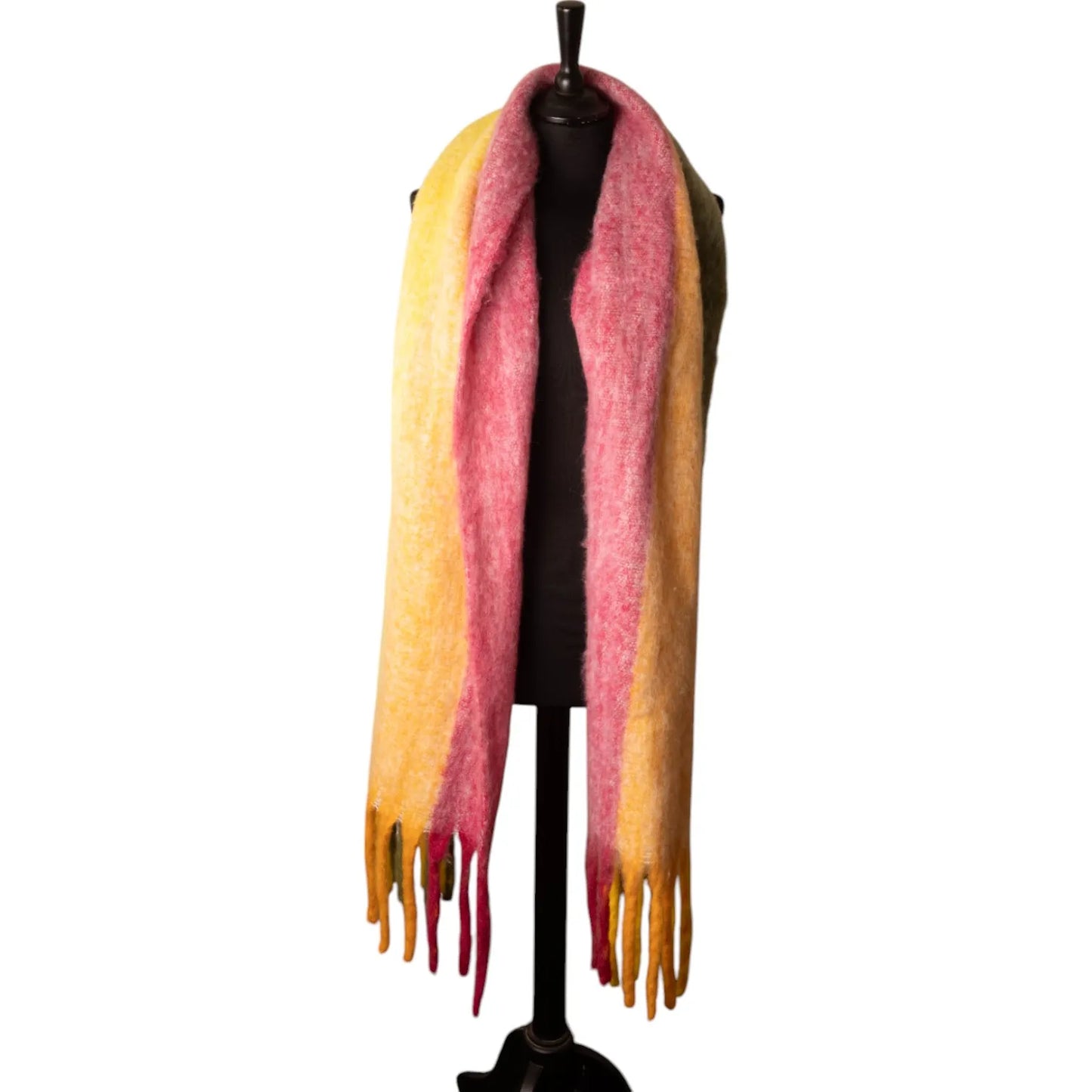 Chunky Scarf - Pink, Orange, Yellow, Green
