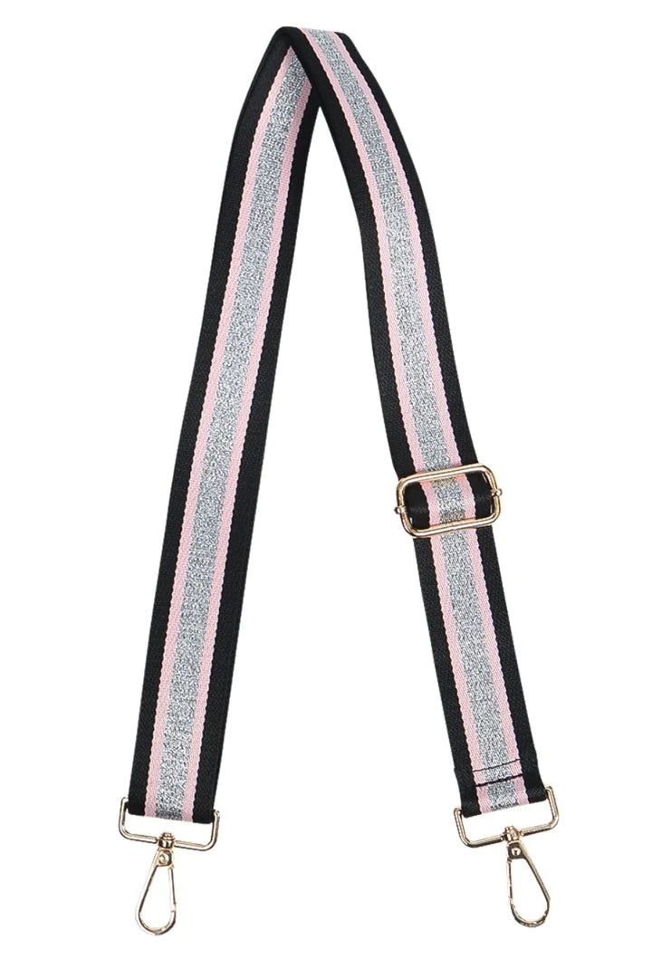 Glitter Bag Strap - Light Pink Silver