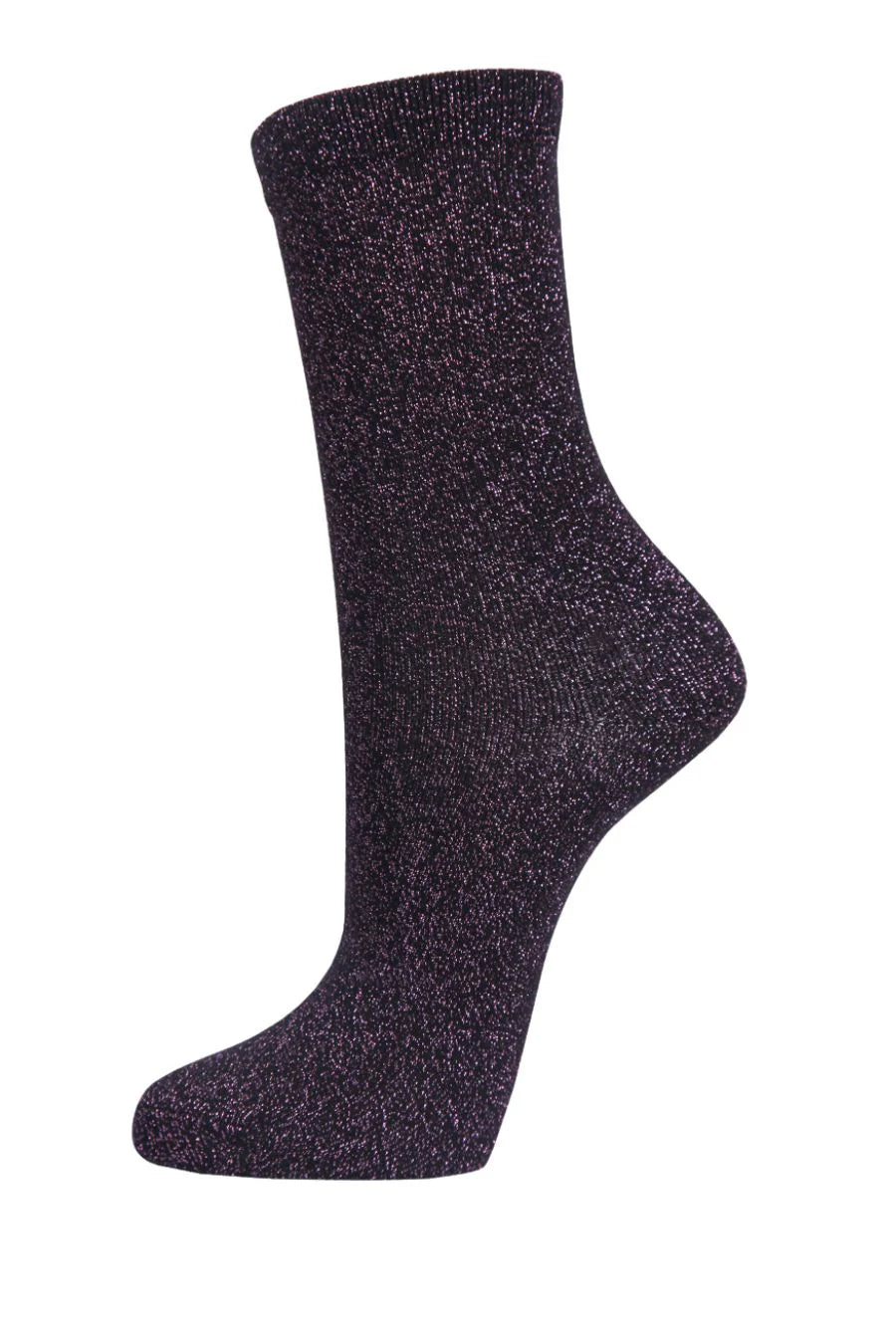 Women's Glitter Socks - Black Pink